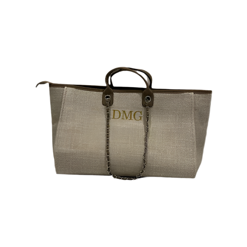 The Jade Canvas Initial Fawn/Brown Weekender Bag