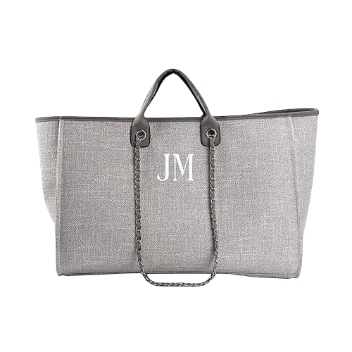 The Jade Canvas Initial Grey Weekender Bag