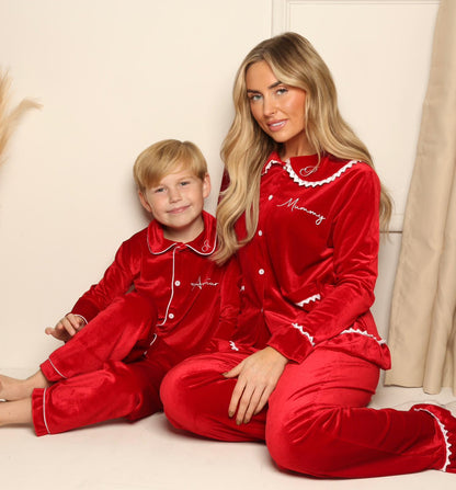 Boys/Men’s Royal Red Velvet Christmas Pyjamas