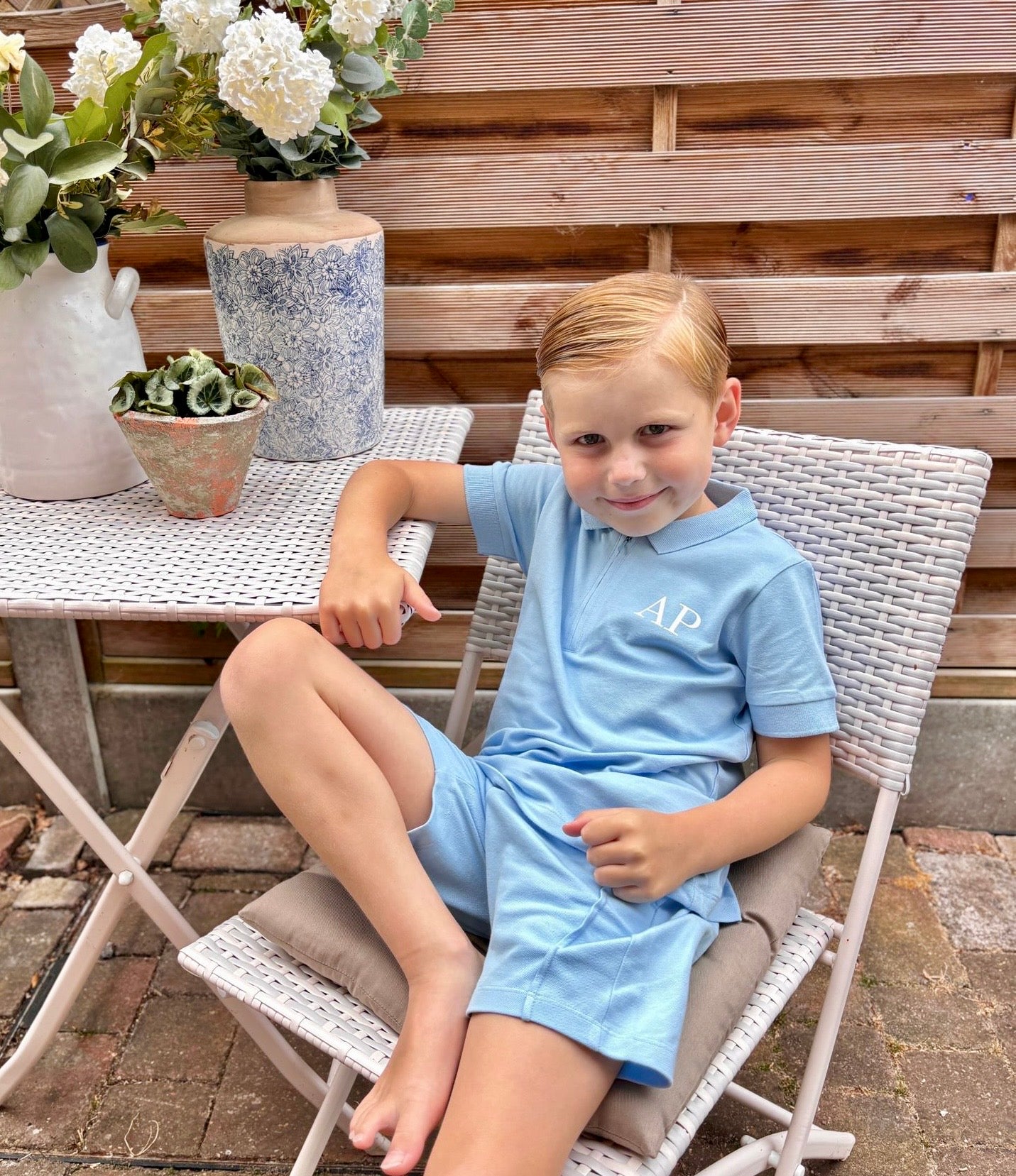 Personalised Zip up Polo & Shorts