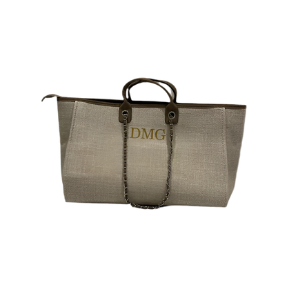 The Jade Canvas Initial Fawn/Brown Weekender Bag
