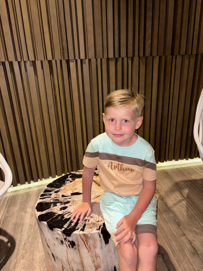 Personalised Colour Block T-Shirt & Shorts Set