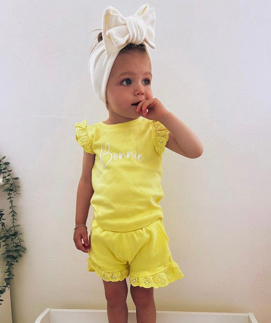 Personalised Frilly T-Shirt & Shorts