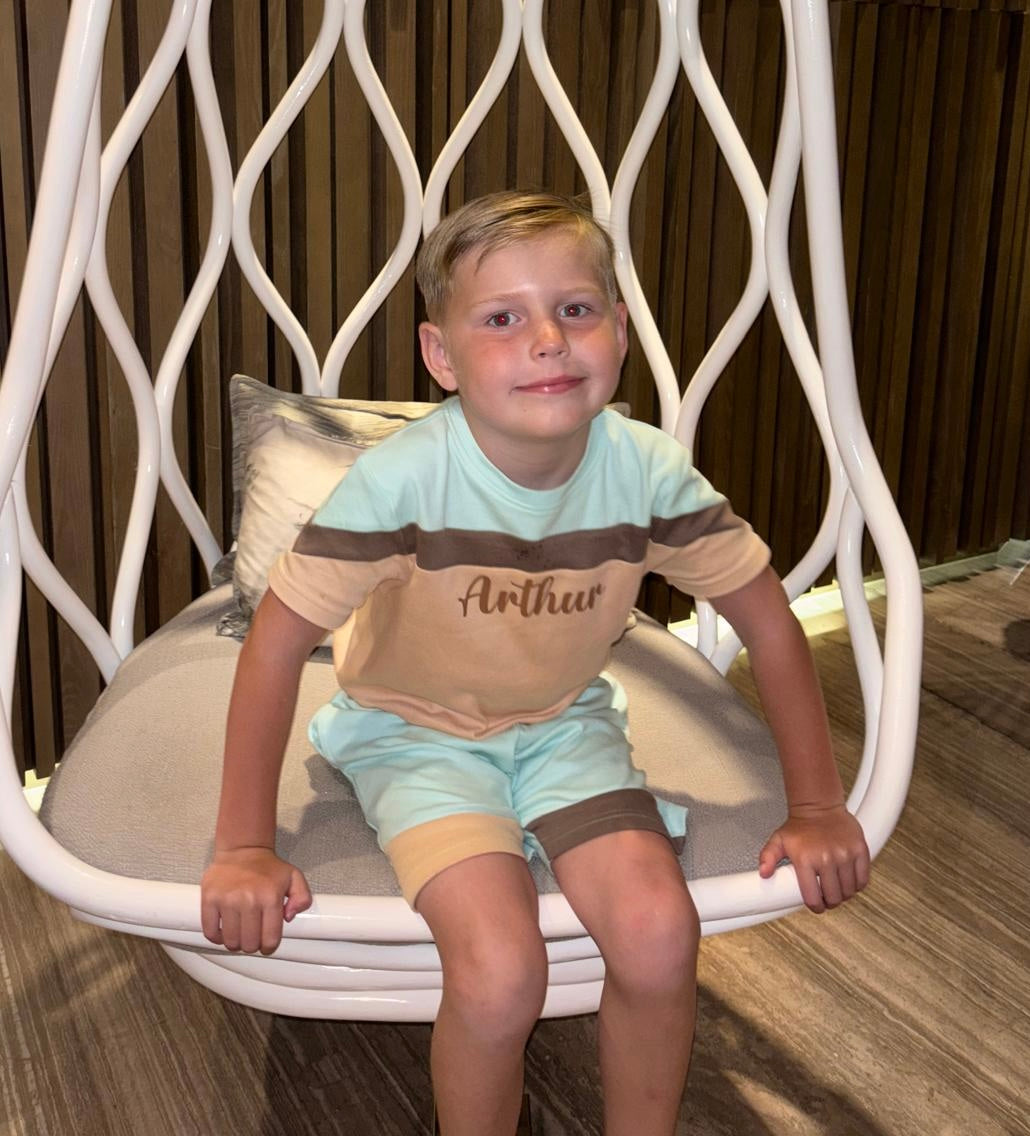 Personalised Colour Block T-Shirt & Shorts Set