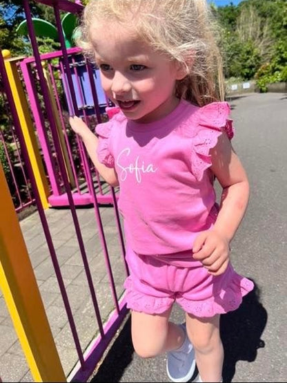 Personalised Frilly T-Shirt & Shorts