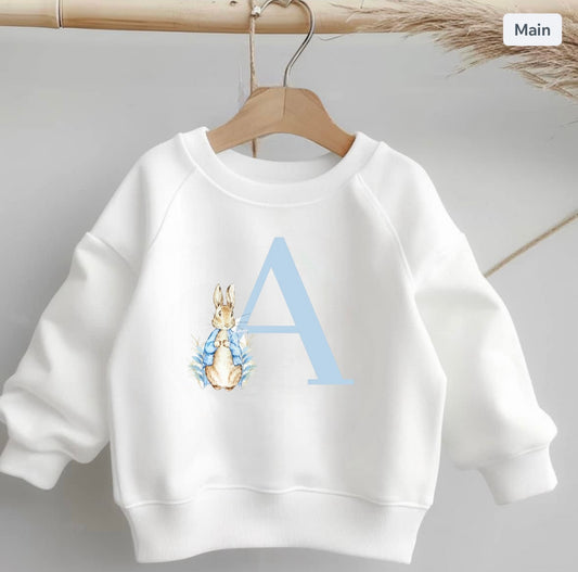 Peter Rabbit Blue Initial Sweater
