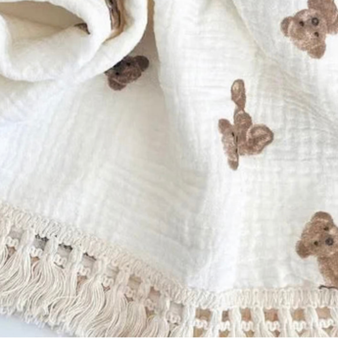 Baby Bear & Co Muslin Frill Blanket