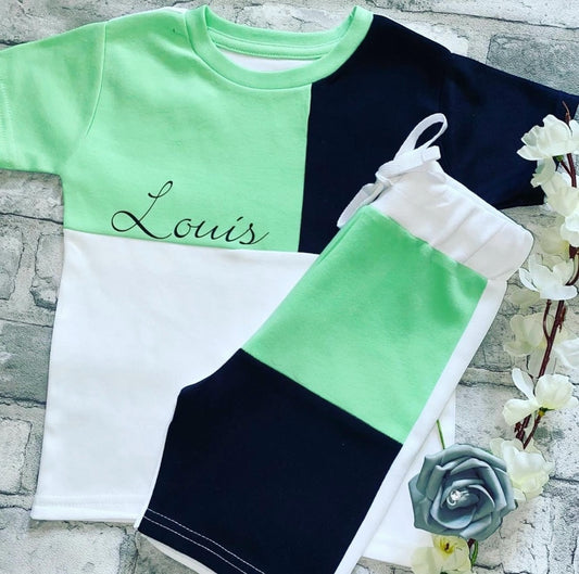 Personalised Panel T-Shirt & Short Set