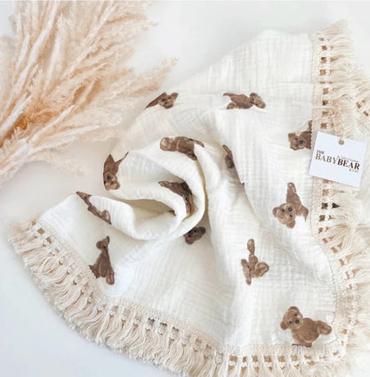 Baby Bear & Co Muslin Frill Blanket