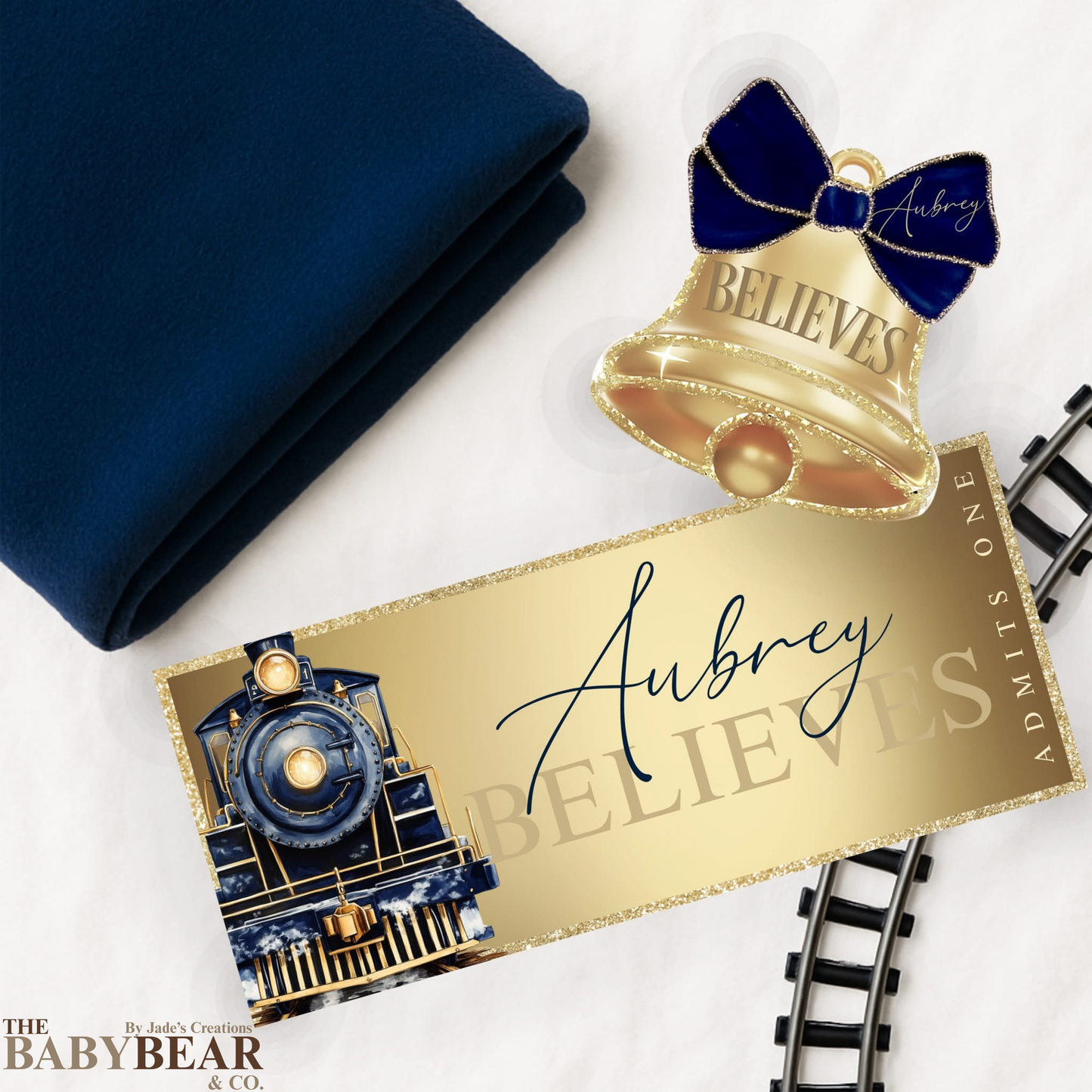 Personalised Polar Express Ticket - Navy