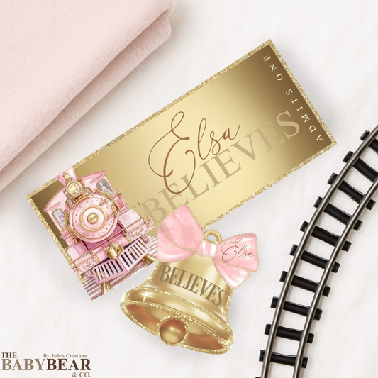 Personalised Polar Express Ticket - Pink