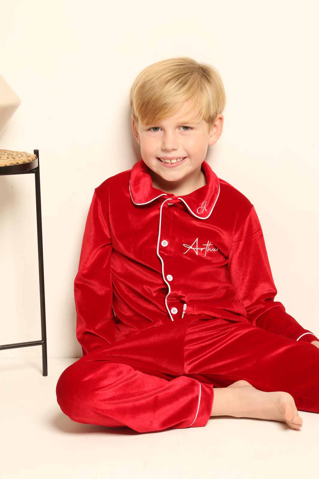 Boys/Men’s Royal Red Velvet Christmas Pyjamas