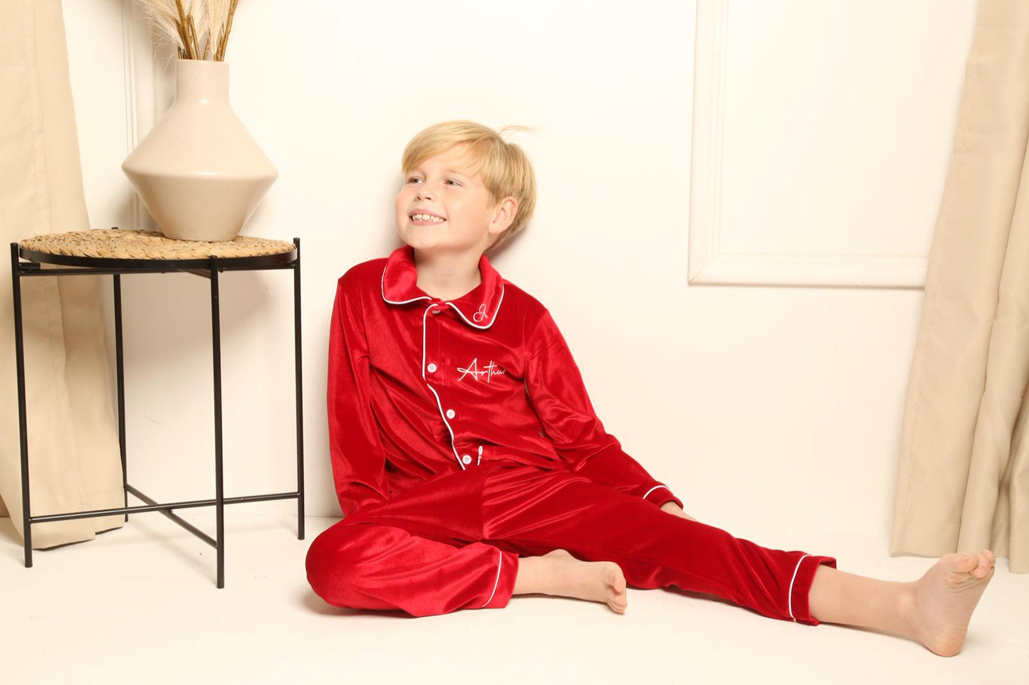 Boys/Men’s Royal Red Velvet Christmas Pyjamas