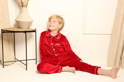 Boys/Men’s Royal Red Velvet Christmas Pyjamas