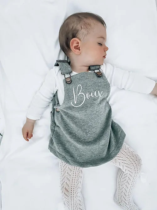 Personalised Grey Dungaree Dress