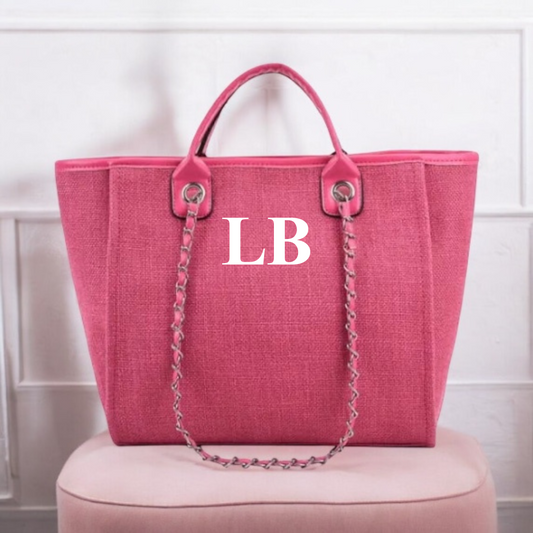 The Jade Canvas Initial Barbie Pink Medium Bag