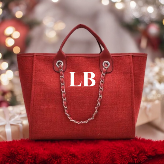 The Jade Canvas Initial Royal Red Medium Bag