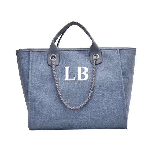 The Jade Canvas Initial Blue Medium Bag