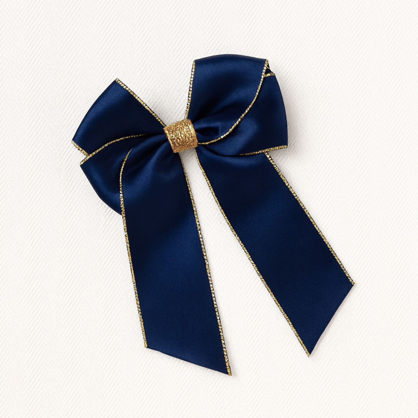 Navy and Gold 6" Glitter Hair Bow