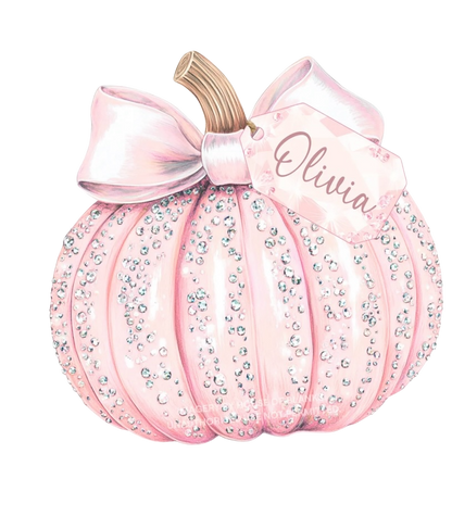 White & Pink Sparkly Pumpkin Hoodie