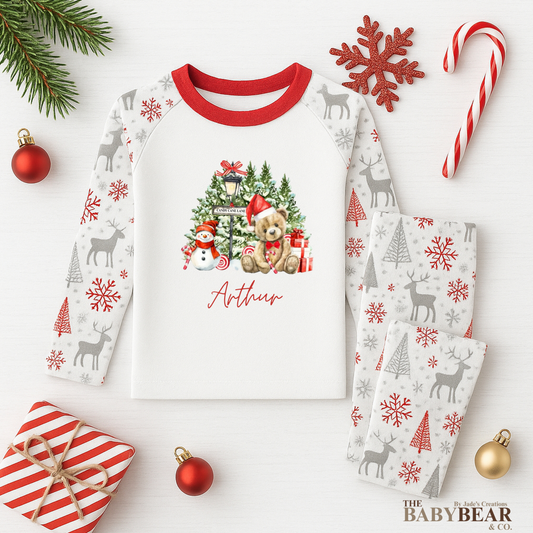 Candy Cane Lane Christmas Bear Pyjamas.