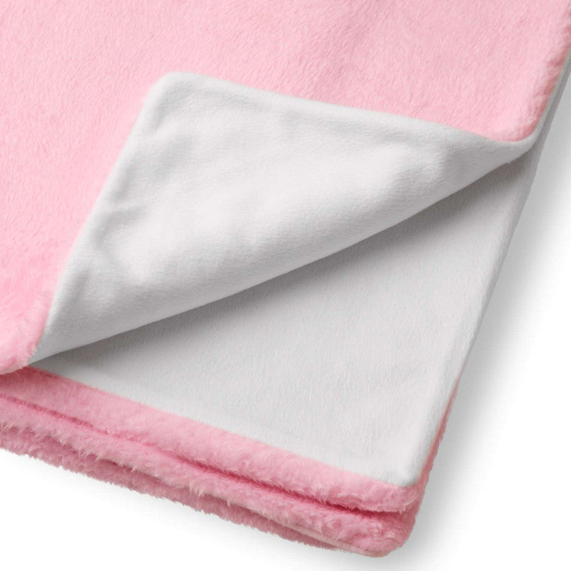 Personalised Floral Initial Reversible Fleece Baby Blanket - Pastel Pink