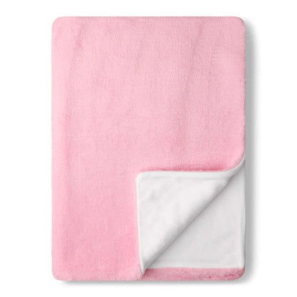 Personalised Floral Initial Reversible Fleece Baby Blanket - Pastel Pink
